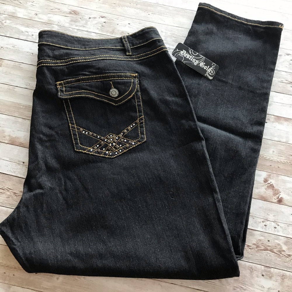 Destiny Gold Straight Leg Jeans Size 24